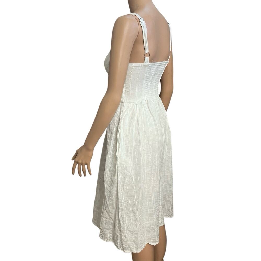 Wild Fable Milkmaid Midi Dress XXS White Cottagecore Cotton Vacation Flared - Picture 3 of 9